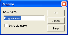 Rename dialog box