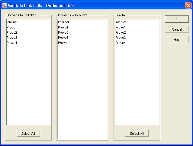 Multiple Link Edits dialog box