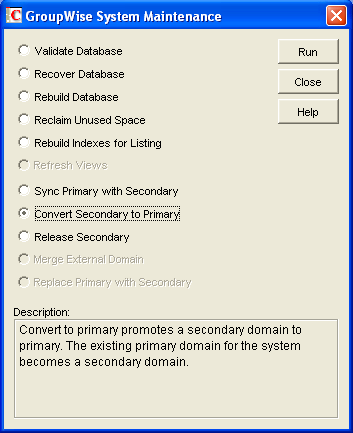 System Maintenance dialog box