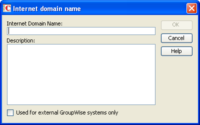 Internet Domain Name dialog box