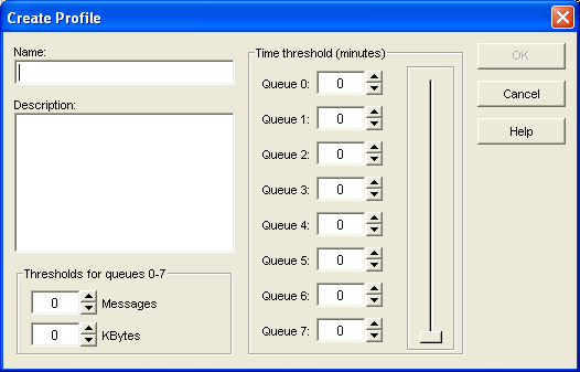 Create Profile dialog box