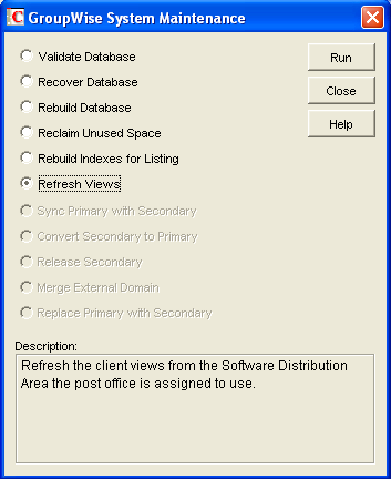 System Maintenance dialog box