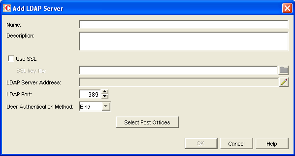 Add LDAP Server dialog box
