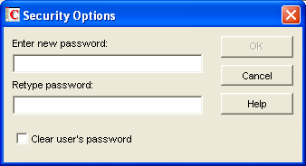 Security Options dialog box