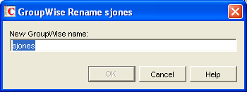 GroupWise Rename dialog box