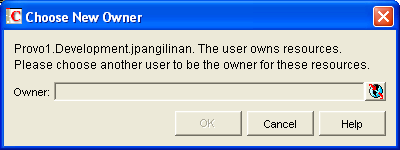 Choose New Owner dialog box