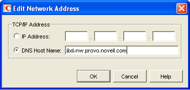 Edit Network Address dialog box