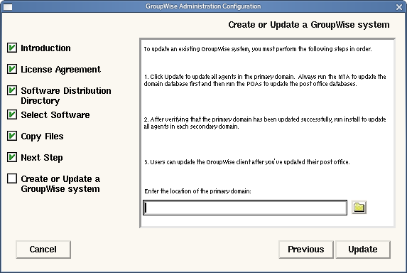 Update a GroupWise System page