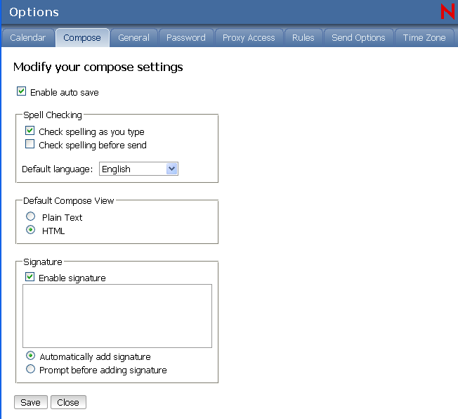 Compose Options view