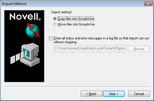 Import Method dialog box