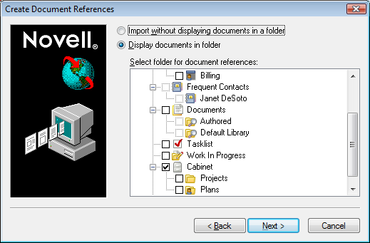 Create Document References dialog box