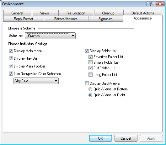 Appearance dialog box