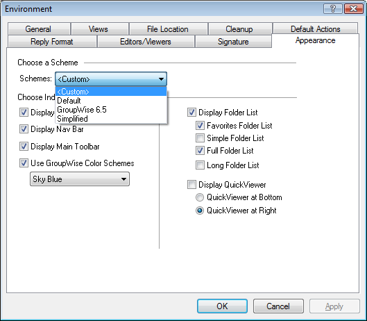 Appearance dialog box