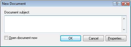 New Document dialog box