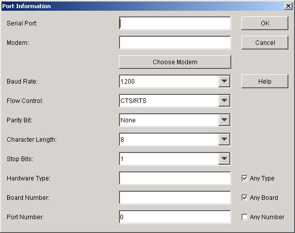 Port Information page