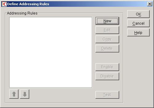 Define Addressing Rules dialog box