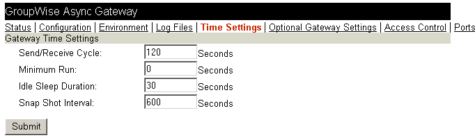 Web console Time Settings page