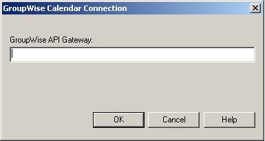 GroupWise Calendar Connection dialog box.