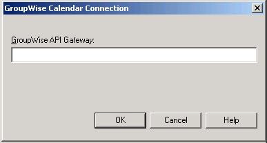 GroupWise Calendar Connection dialog box