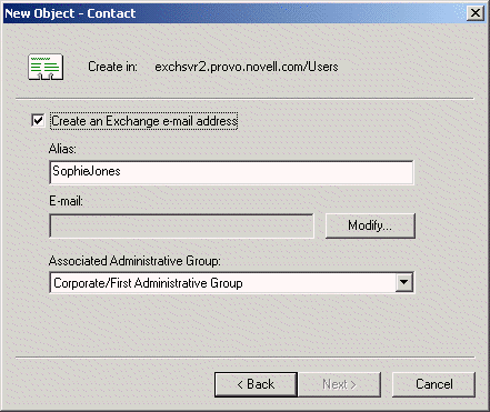 New Contact - Context dialog box