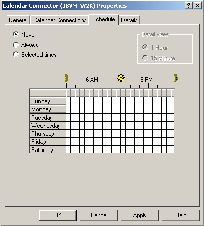 Schedule tab