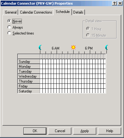 Schedule dialog box