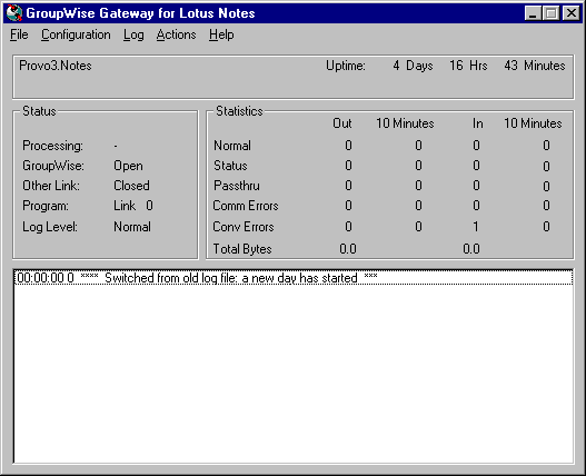 Notes Gateway console