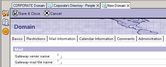 Mail Information tab