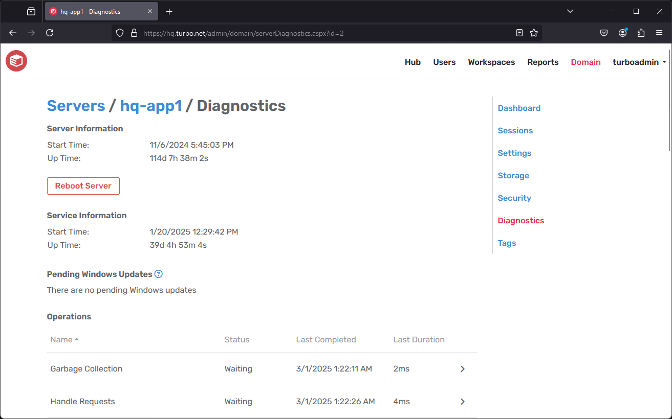 Server Diagnostics
