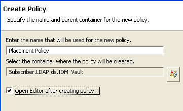 Create Policy Wizard