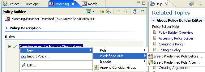 Inset Predefined Rule