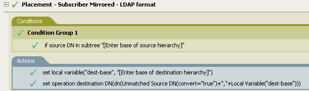 Placement - Subscriber Mirrored - LDAP Format