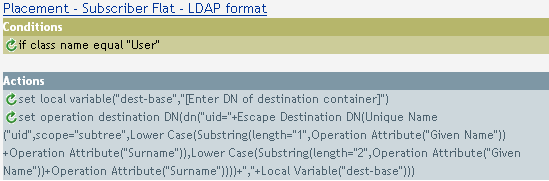 Placement - Subscriber Flat - LDAP format