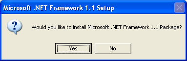 The installer checks for the .Net platform