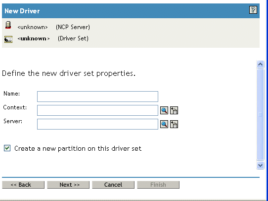 Define the new driver set properties