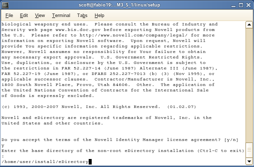 Type in where the non-root eDirectory resides