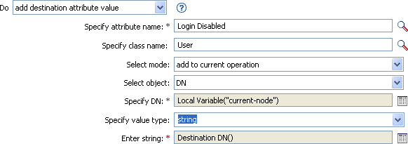 Add destination attribute value