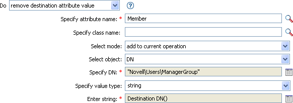 Remove destination attribute value