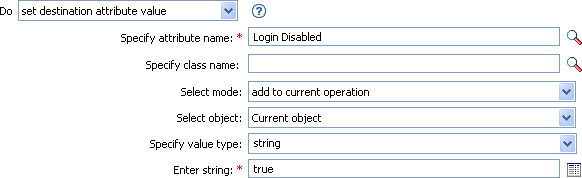 Set destination attribute value