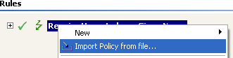 Import Policy from file