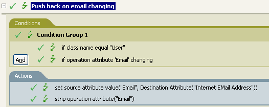 Policy for push back on email change