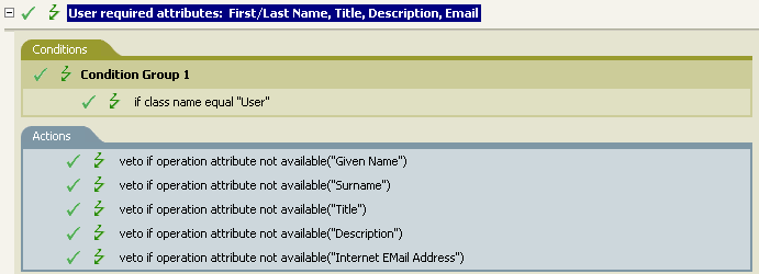 Policy to require attributes