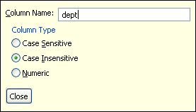 Column name and data type