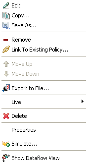 Schema Map policy Policy Set view additional Options