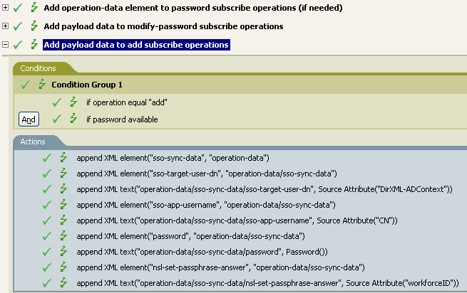 The policy finds the SecureLogin or SecretStore application username