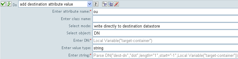 Add destination attribute value