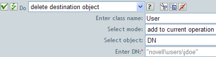 Delete destination object