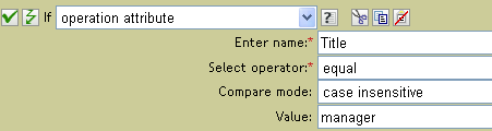 Condition detects if the title equals manager
