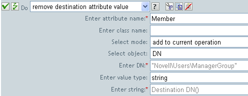 Remove destination attribute value