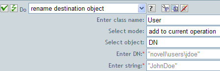 Rename destination object